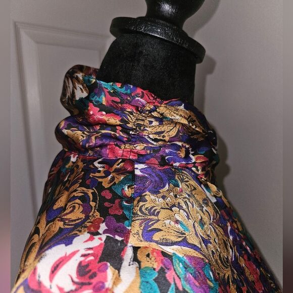 Vintage Christie &Jill Floral Abstract Print Long Sleeve Button-up Blouse Size 6 - Picture 11 of 13